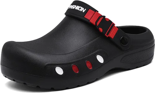 Miniatura 8 de MEIAGDT Zapatos de chef antideslizantes para hombre, impermeables y a prueba de aceite, con correas ajustables, suaves y cómodos, adecuados