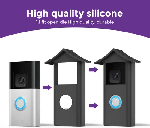Miniatura 6 de Gusfeliz Funda de silicona para timbre de batería Ring 2024, a prueba de golpes, protección para todo tipo de clima