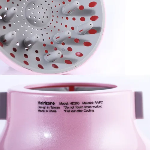 Miniatura 8 de Hairizone Difusor universal de cabello adaptable para secadores de pelo con D-1.7 pulgadas a 2.6 pulgadas para cabello rizado u ondulado, rosa