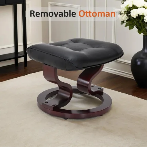 Miniatura 8 de MCombo - Sillón reclinable manual giratorio con otomana, juego de silla y otomana para autocaravana espacios pequeños, sala de estar, dormitorio