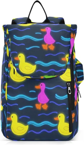 Women Men Tennis Backpack Cute Sturdy Cute Animal Colorful Fluorescent Duckling 2 Rackets Padded Tennis Bag Gym Bag for Women, Men, Teenagers Tenis