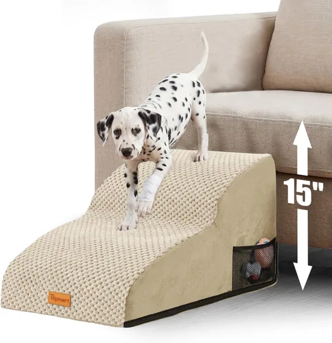Miniatura 12 de Topmart High Density Foam Pet Steps 2 Tiers,11.8" High,Non-Slip Dog Stairs,Soft Foam Dog Ramp Ladder,Best for Injured,Older Cats,Pets with Joint