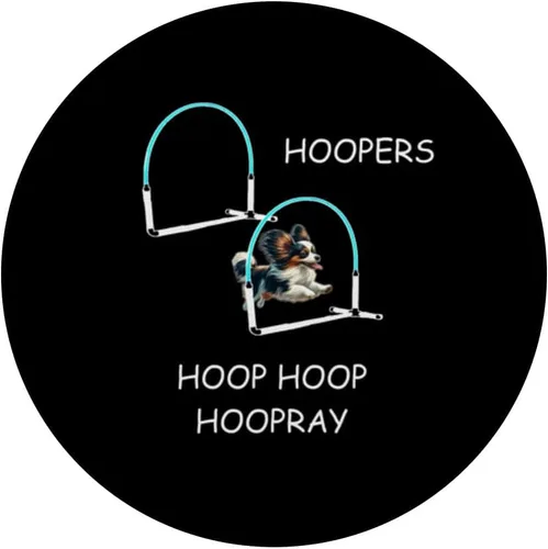 Miniatura 3 de Dog Agility Dog Hoopers Papillon - Aro de aro Hoopray PopSockets MagSafe PopGrip para iPhone
