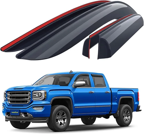 Miniatura 17 de Goodyear Deflectores de ventana inastillables para Chevrolet (Chevy) Colorado/GMC Canyon 2015-2022 CrewCab, protectores de lluvia con cinta, viseras