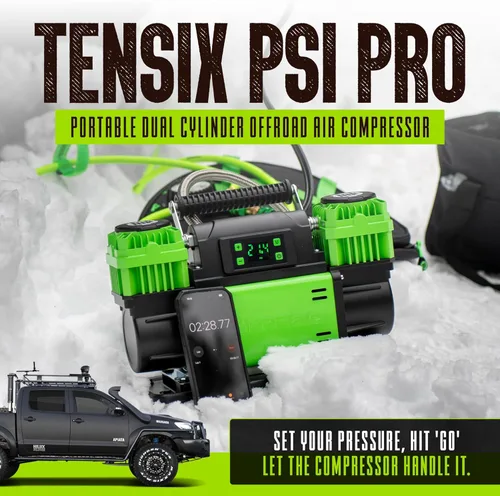 Miniatura 2 de MORRFlate TenSix PSI Pro - Compresor de aire de 12 V, compresor portátil de doble cilindro todoterreno de 10.6 CFM con tecnología PSI Pro, manguera