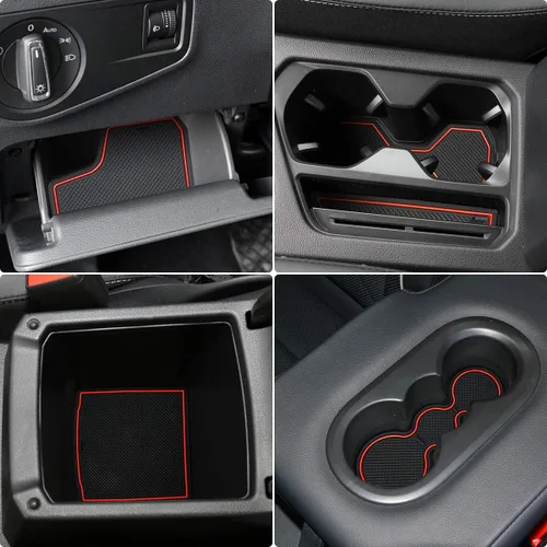 Miniatura 10 de Auovo Alfombrillas antipolvo para Volkswagen VW Tiguan accesorios 2024 2023 2022 2021 2020 2019 2018 personalizados portavasos, puertas y consolas