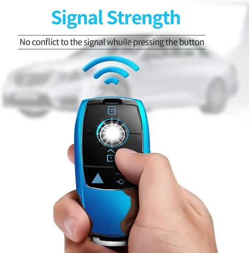 Miniatura 5 de Tukellen para Mercedes Benz Funda para llavero, Protector de llave de TPU suave especial Compatible con 2017-2023 Clase E 2018-2021 Clase S Azul