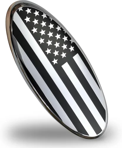 Miniatura 7 de Para Ford Emblem, emblema de la bandera estadounidense para portón trasero de 5 pulgadas para Bronco Sport 2020-2023 (plateado)