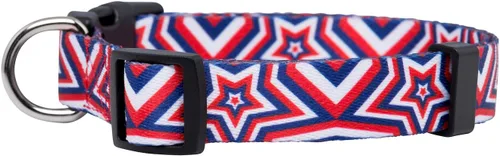 Miniatura 2 de Native Pup Collar de Perro con Bandera Americana - Rojo, Blanco y Azul - Collares Patrióticos para el 4 de Julio, EE.UU. - Ajustable para Perros