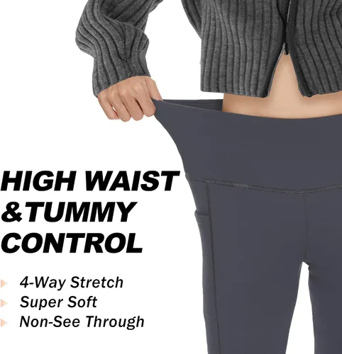 Miniatura 3 de CAMPSNAIL Paquete de 4 leggings de cintura alta para mujer, pantalones de yoga suaves con control de abdomen para entrenamiento, correr