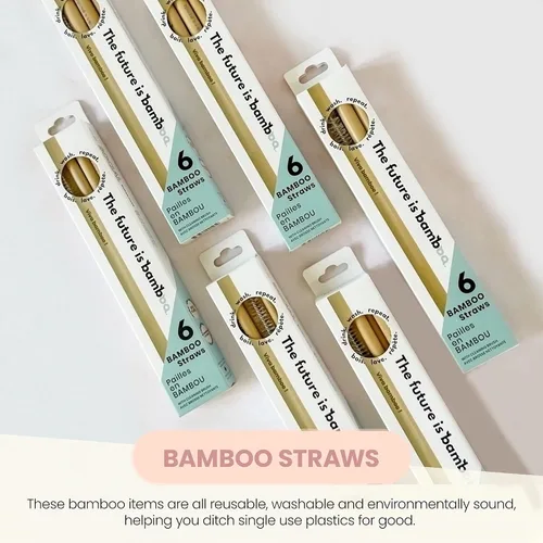 Miniatura 3 de The Future is Bamboo - Pajitas de bambú, reutilizables, biodegradables, paquete de 6