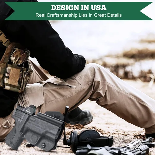 Miniatura 7 de WARRIORLAND Funda OWB Kydex con corte óptico, ajuste seleccionado para Glock 17/19/19X/43/43X MOS, sin riel 1911, Hellcat/Hellcat Pro, Taurus S&W