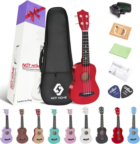 Miniatura 17 de Paquete de ukelele soprano para principiantes, kit de iniciación de ukeleles de tilo de 21 pulgadas para niños con bolsa de concierto, sintonizador