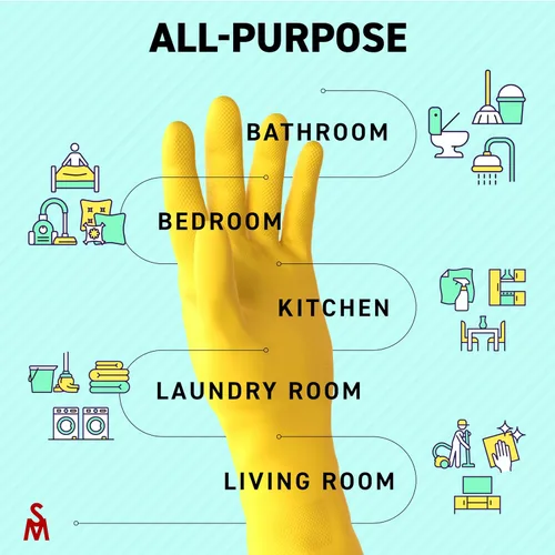 Miniatura 5 de SteadMax 3/6 Pairs Cleaning Gloves, Reusable Natural Rubber Dish Gloves, Non-Slip Gloves for Kitchen and Household