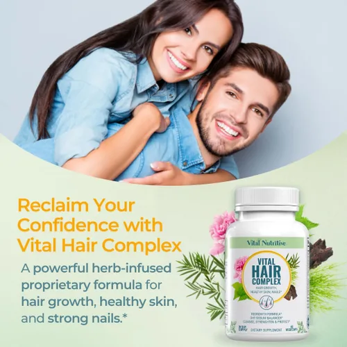 Miniatura 8 de VITAL NUTRITIVE Vital Hair Complex – Vitaminas para el cabello con biotina y vitamina B para mujeres y hombres – Apoya un cabello, piel y uñas