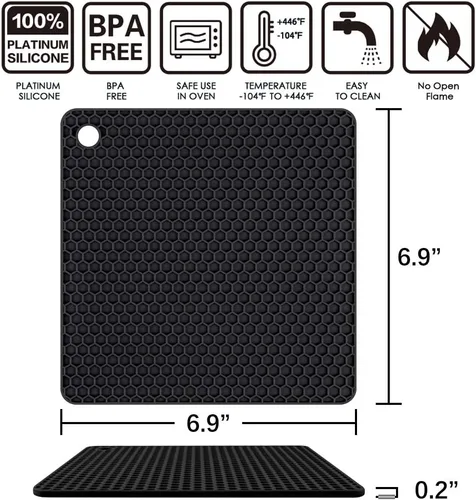 Miniatura 2 de Alfombrillas de silicona para platos calientes, almohadillas calientes para encimera de cocina, posavasos antideslizantes, resistentes al calor