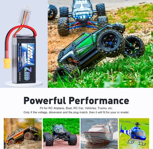 Miniatura 4 de Zeee 7.4V 50C 2200mAh 2S RC Lipo Batería con XT60 Plug 2 Pack Baterías con 1 unids Lipo Safe Bag Bolsa ignífuga a prueba de explosiones para carga