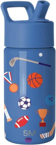 Miniatura 40 de Simple Modern Botella de agua para niños con tapa con pajilla, vaso aislado de acero inoxidable de 14 onzas para niños y a prueba de derrames