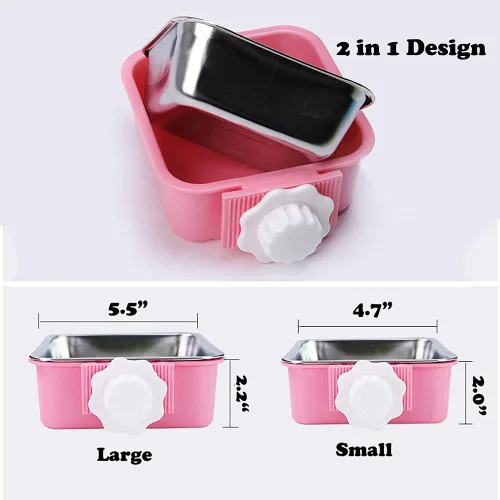 Miniatura 6 de Love Dream Cuencos colgantes para perros y gatos, comedero de agua para alimentos y alimentos con cuencos extraíbles de acero inoxidable y soporte