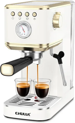 Miniatura 10 de CHULUX Máquina de Espresso Delgada con Espumador de Leche, Bomba Italiana Profesional de 20 Bares, Máquina de Café Espresso para el Hogar
