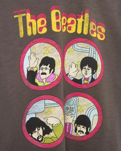 Miniatura 5 de Camiseta de cuello alto falso de The Beatles Yellow Sub Crop para mujer