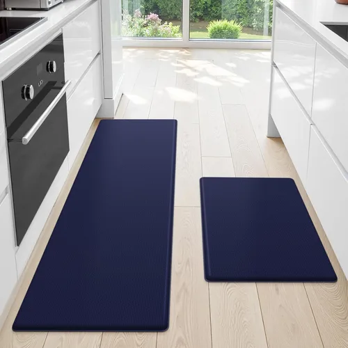 Miniatura 15 de StepLively Tapete de cocina, 2 piezas, tapetes de cocina acolchados para piso, juego de alfombras de cocina antifatiga, tapete antideslizante