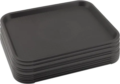 Miniatura 28 de Paquete de 5 bandejas azules de comida rápida de 13.8 x 10.6 pulgadas, bandejas rectangulares grandes para servir restaurante, bandejas de plástico