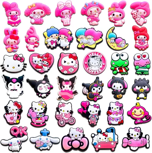 35 dijes de cocodrilo para decoración de sandalias de zapatos kawaii para niñas, mujeres, adolescentes, adultos, recuerdos de fiesta, Metal no