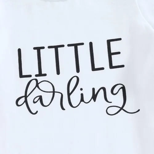 Miniatura 122 de Sejardin Ropa de verano para bebé y niña, recién nacida, manga corta, con letras, mameluco elástico con diadema