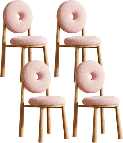 Miniatura 27 de Donut Dining Chairs,Makeup Chair,Kitchen Room Chairs Nordic Back, Dining Room with Metal Legs,Living Room Chair for Home Bedroom Cream Wind Brownish