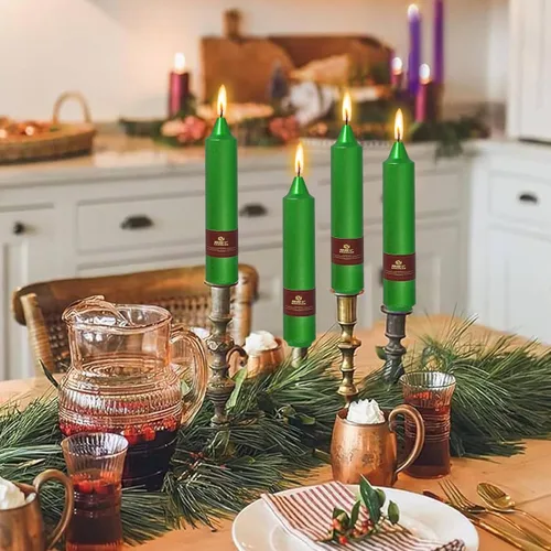 Miniatura 18 de Velas en espiral de Navidad, velas cónicas doradas, 10 pulgadas, sin perfume, para regalo de invierno, vacaciones, Navidad, decoración del hogar
