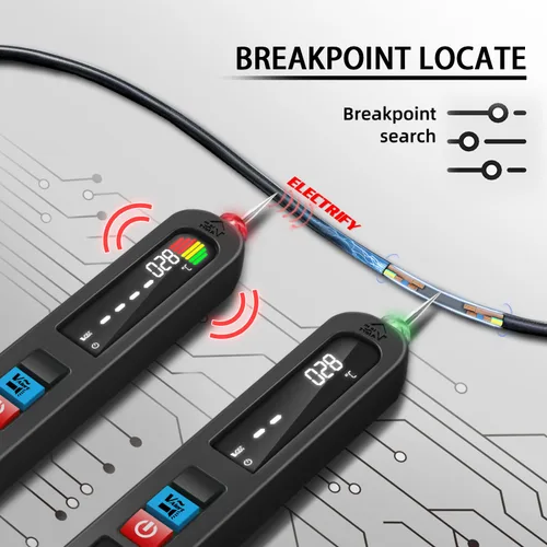 Miniatura 4 de BSIDE Probador de voltaje recargable Detector de voltaje sin contacto con medición de voltaje de CA en contacto, probador de temperatura ambiental