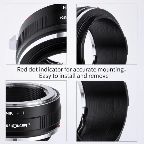 Miniatura 7 de K&F Concept Adaptador de montaje de lente NIK-L enfoque manual compatible con lente Nikon F a cuerpo de cámara de montaje L