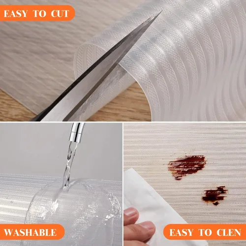Miniatura 4 de Revestimientos para refrigerador de 17.5 x 120 pulgadas, forros antideslizantes y lavables, forros para cajones, no adhesivos, impermeables