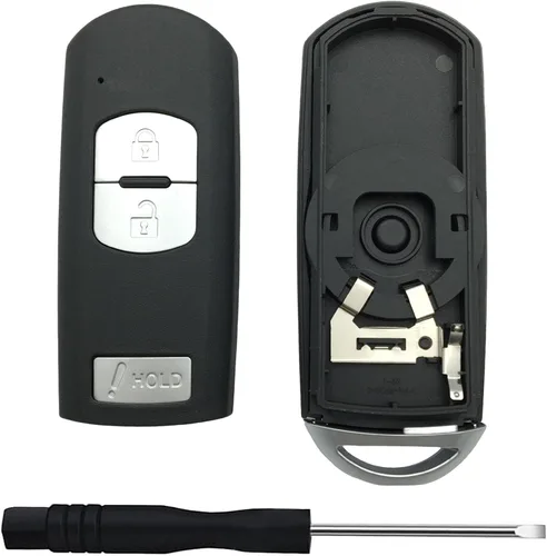 Miniatura 5 de Funda de llavero de entrada sin llave de repuesto para Mazda 3 CX-3 CX-5 WAZSKE13D01 662F-SKE13D01 Llavero de llave del coche negro (3 botones)