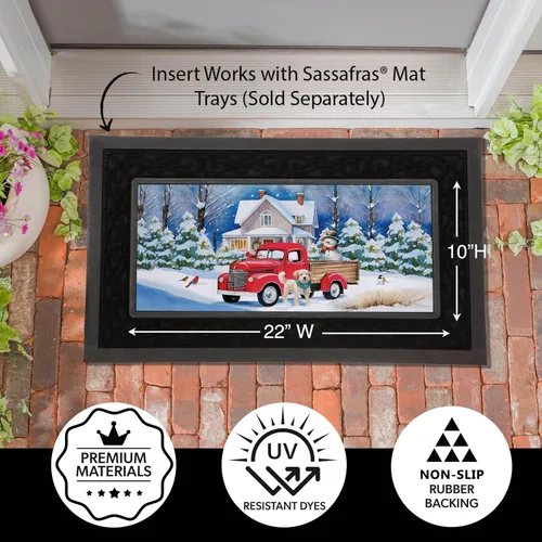 Miniatura 3 de Evergreen Flag Alfombrilla de interruptor navideño de sassafras de 22" x 10", tapete intercambiable para puerta delantera exterior, entrada