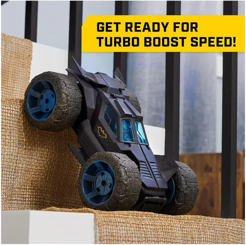 Miniatura 4 de DC Comics, Batman Stunt Force Batmobile, auto de control remoto para interiores, Turbo Boost y trucos locos, juguetes coleccionables de superhéroes