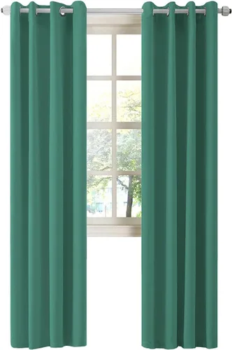 Miniatura 120 de LA PALMA Cortinas opacas con aislamiento térmico y ojales, para sala de estar, dormitorio, paquete de 2 paneles