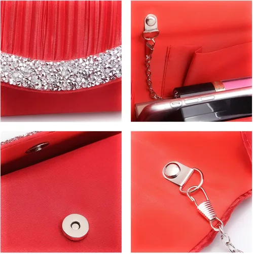 Miniatura 11 de Dasein Bolsos de mano para mujer, bolsos de noche formales con diamantes de imitación para boda, fiesta, baile de graduación, bolso elegante