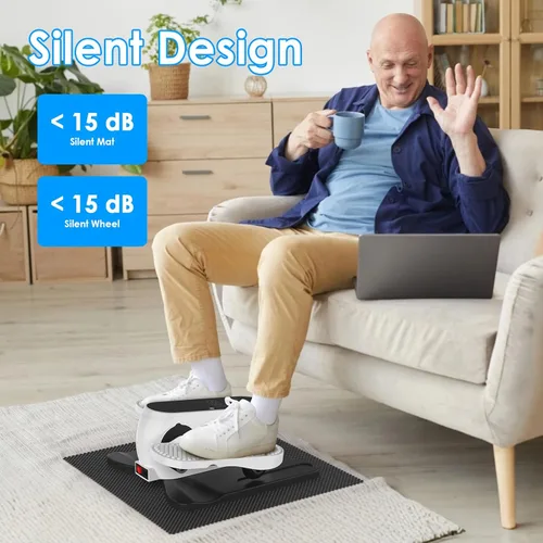 Miniatura 2 de Como se ve en la máquina elíptica de TV debajo del escritorio, ejercitador eléctrico de piernas con control remoto de 12 velocidades, ejercitador