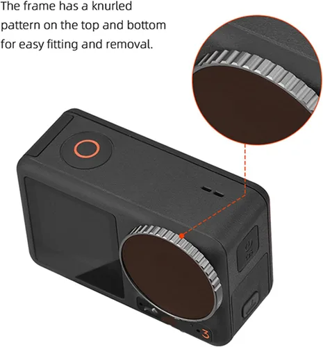 Miniatura 7 de Juego de filtros ND compatibles con DJI Osmo Action 3 Cámara, ND8, ND16, ND32 ND64 Filtro ND Variable Lente Obturador Filtro de Buceo Accesorio