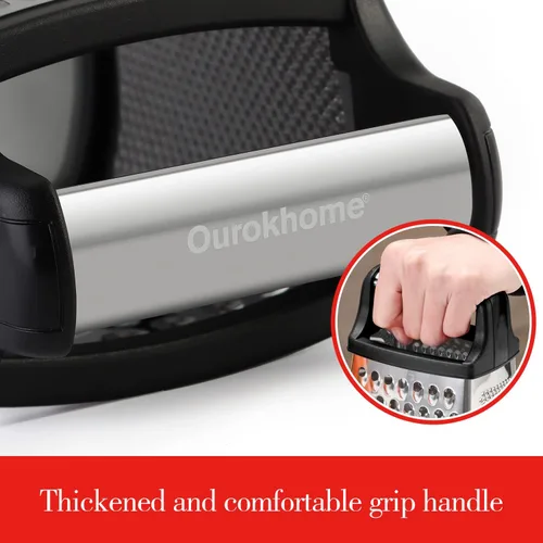 Miniatura 6 de Ourokhome Rallador rotativo de queso y rallador de caja de acero inoxidable con recipiente de almacenamiento extraíble, guantes, pelador de verduras