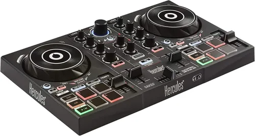 Miniatura 3 de Hercules DJControl Inpulse 200 – Controlador DJ con USB, ideal para principiantes que aprenden a mezclar - 2 pistas con 8 pads y tarjeta de sonido