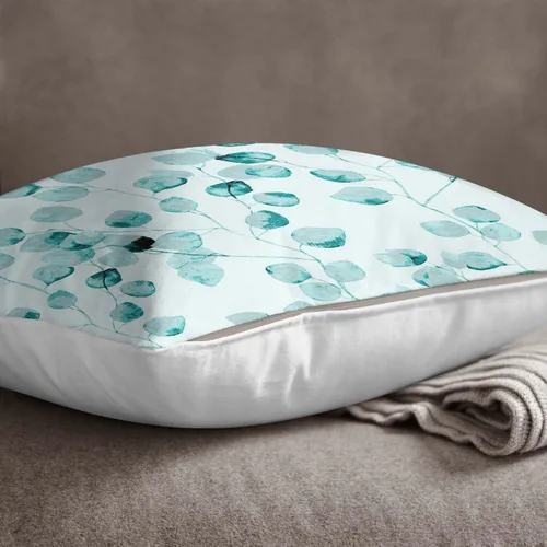 Miniatura 3 de S4Sassy Funda de almohada decorativa india verde azulado con estampado de hojas, funda de almohada para sofá, 20 x 20 pulgadas