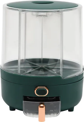 Miniatura 10 de Dispensador de Contenedor de Almacenamiento de Granos, Dispensador de Arroz Giratorio de 6 Compartimentos, Dispensador de Alimentos Giratorio