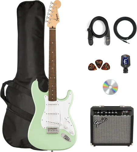 Miniatura 11 de Fender Squier Affinity Stratocaster HSS - Paquete Charcoal Frost Metallic con amplificador Frontman 10G, cable, funda, correa, púas, lecciones