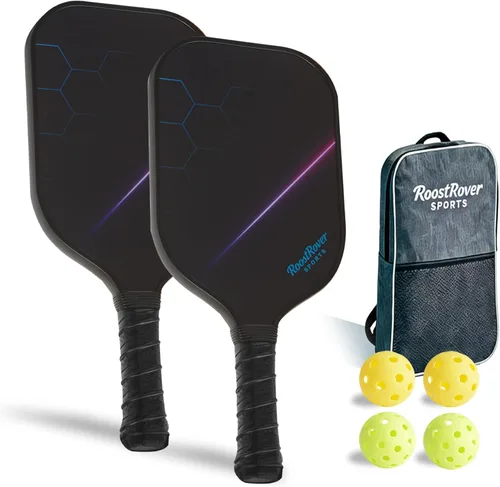 Miniatura 10 de Paletas de pickleball T700 de fibra de carbono cruda con núcleo de panal de polipropileno de 0.630 in para control y giro, punto dulce grande, pala