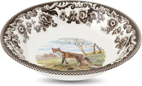 Miniatura 8 de Spode Woodland American Wildlife Ascot - Cuenco para cereales, diseño de bisonte, cuenco de loza fina de 8 pulgadas para cereales, ensaladas