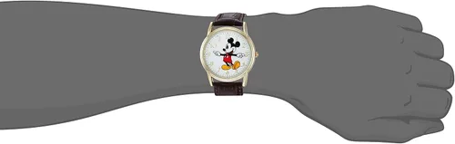 Miniatura 6 de Disney Mickey Mouse Adult Classic Cardiff Articulating Hands Analog Quartz Leather Strap Watch
