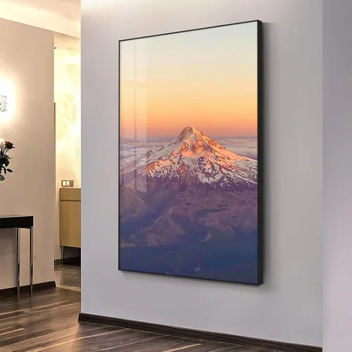 Miniatura 2 de Impresión sobre lienzo. Cartel de la naturaleza Cuadros de paisaje de las montañas del pico de la nieve del amanecer . Impresiones en lienzo Arte
